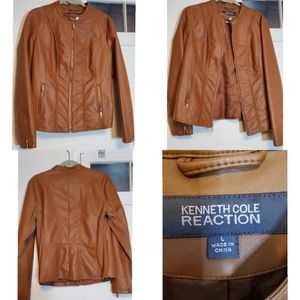 kenneth cole reaction brown leather jacket